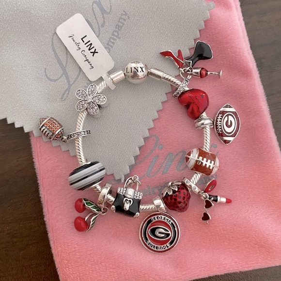 Linx Snake Chain Bracelet with Georgia Bulldog Girl Themed Charms